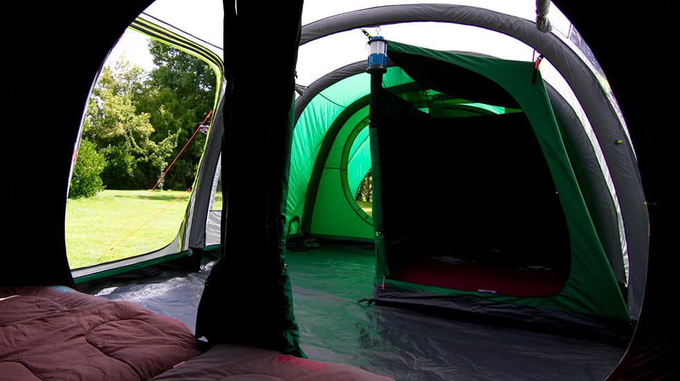 Luxury camping and glamping gear: Coleman Valdes 6L air tent interior